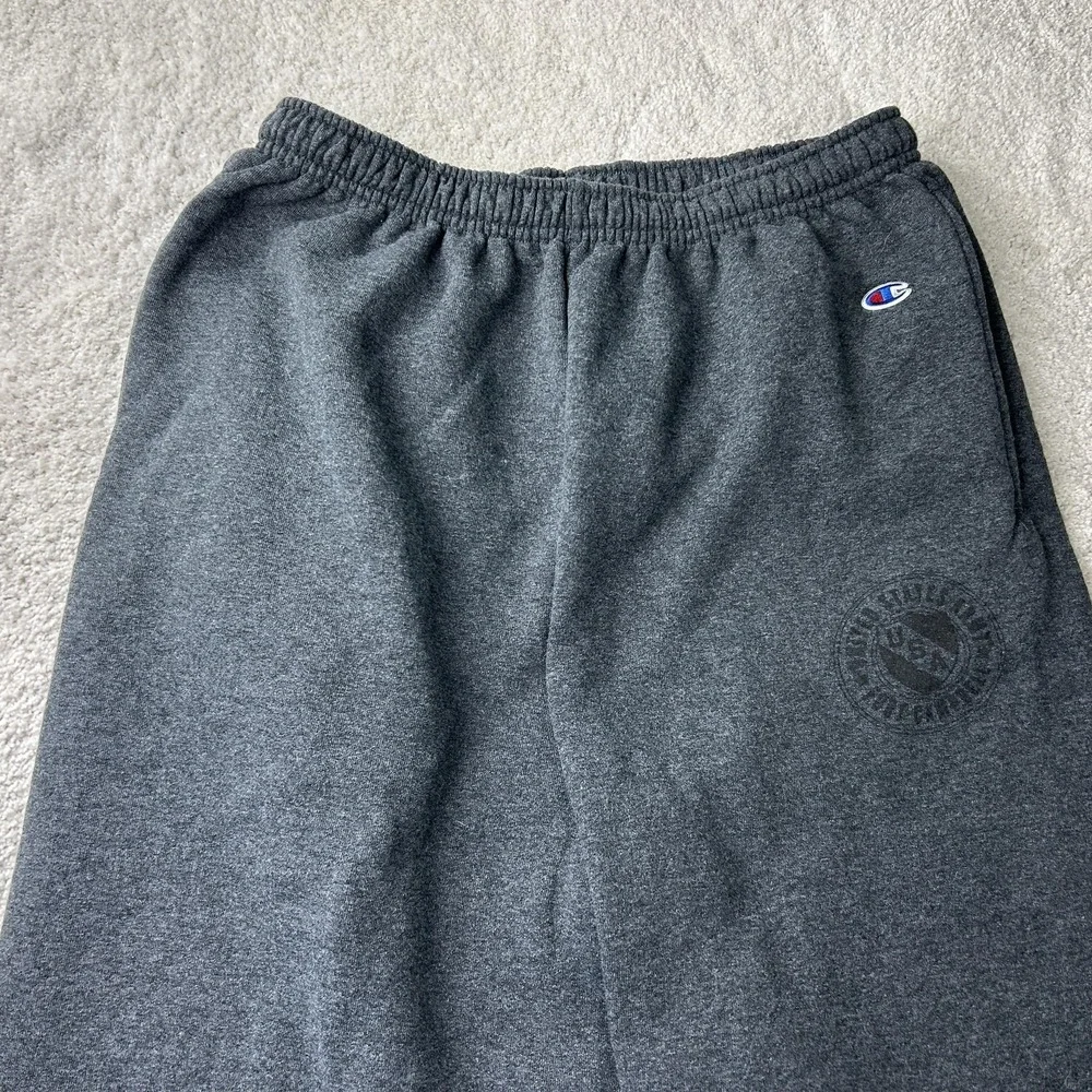 Champion Pants Mens Large Gray Fleece Sweatpants Joggers Drawstring Pockets‎